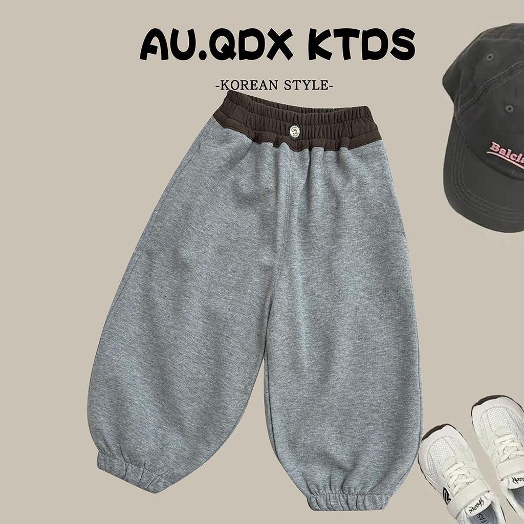 Girls' Trendy Autumn & Winter Cotton Sweatpants with Plus Velvet