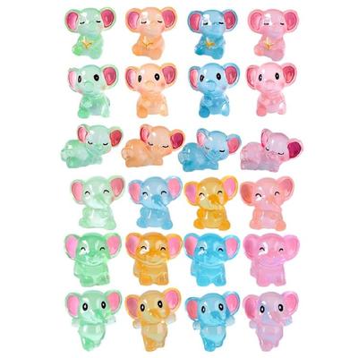 Glowing In The Dark Miniature Ornament Tiny Elephants for Garden Dollhouse Access