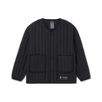 Li Ning X Jackie Chan Collaboration Kung Fu Series Striped Seam Solid Color V-Neck Cotton Jacket Men Jacket Black AJMR065-1