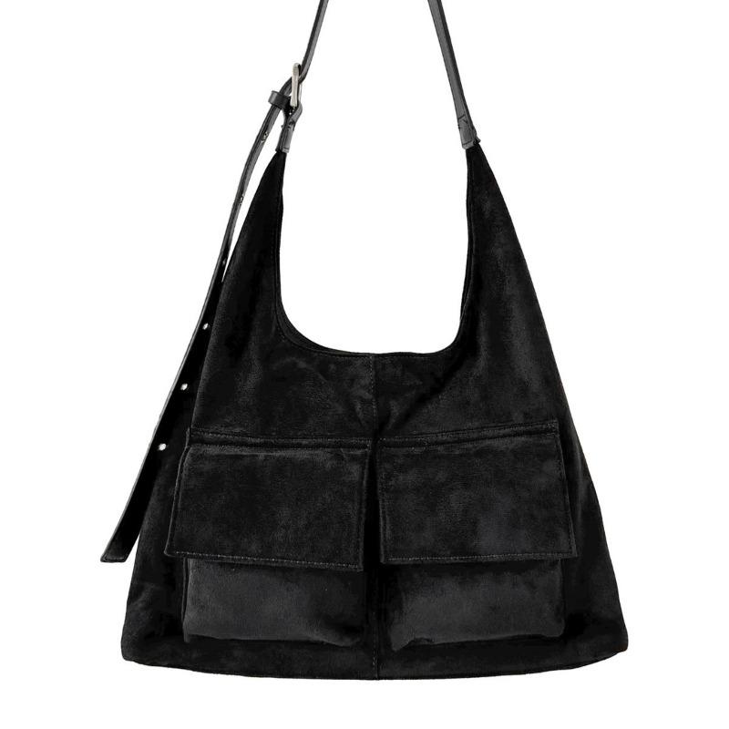 New suede bag retro fashion women's shoulder bag large capacity autumn and winter suede commuter tote bag women