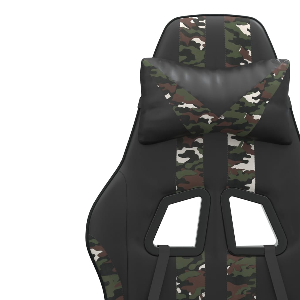 Gaming Chair In Black and Camouflage Artificial Leather