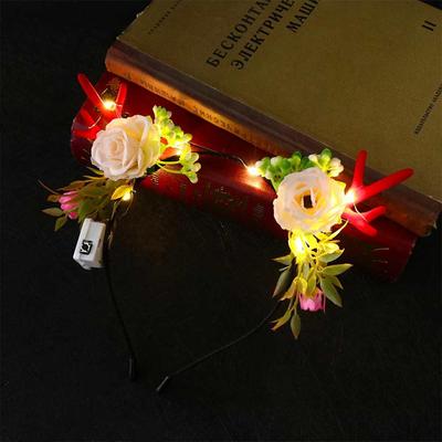 Accessories Head Wear Christmas Hair Hoop LED Light Elk Ears Headband Women Hair Wear Glowing Headband Fairy Deer Ear