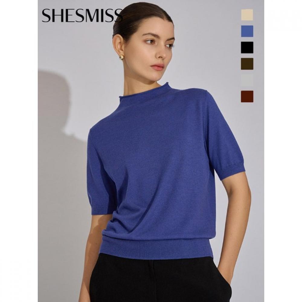 

She S miSS caShmere Half Sleeve Knit SSkpoo32010 blacks/55