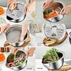 304 Stainless Steel Multifunctional Vegetable Cutter & Colander, Wavy Blade for Slicing/Shredding, Kitchen Drain Basket