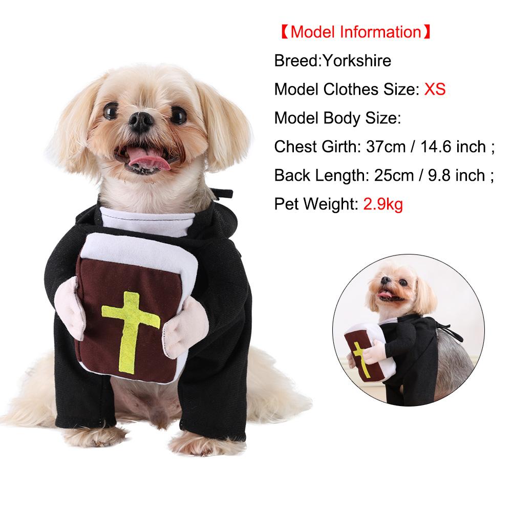 Halloween Dog Costume Christ Funny Cosplay Clothes Party Dressing Up Outfit with Bible Cross for Small Medium Dogs Cat Yorkshire