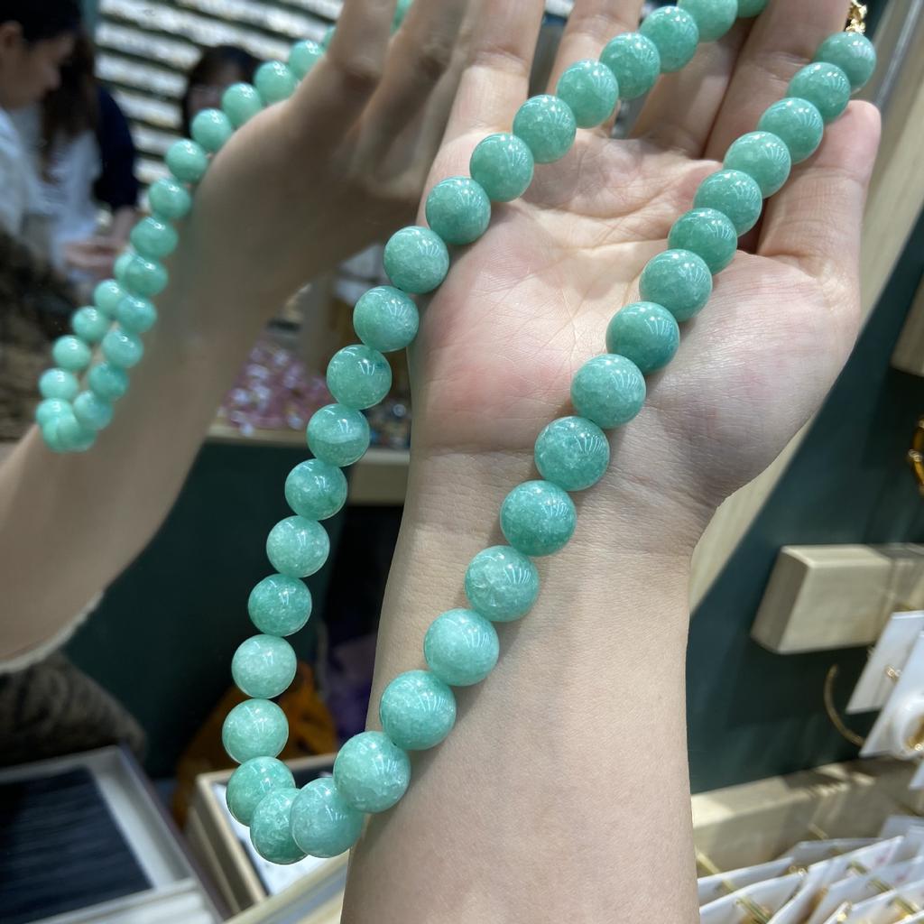 Tianhe Stone Ru Kiln Color Beaded Necklace 12Mm Size Is Suitable For Spring And Summer Wear, Beautiful