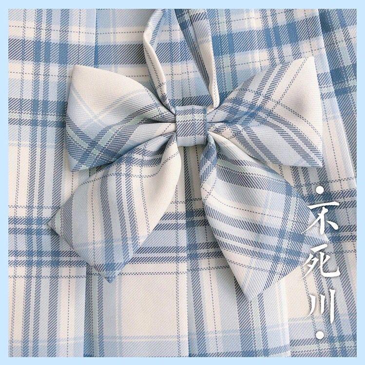 Japanese JK School Uniform Plaid Skirt Set - Women's Short Sleeve Pleated Skirt