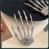 1pc Halloween Skull Hand Claw Hair Clip Funny Dress Up Headwear Horror Dark Hand Skeleton Duckbill Clip Hair Accessories