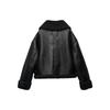 ZARA Women's Black Reversible Faux Leather Biker Aviator Jacket 03548245800-33