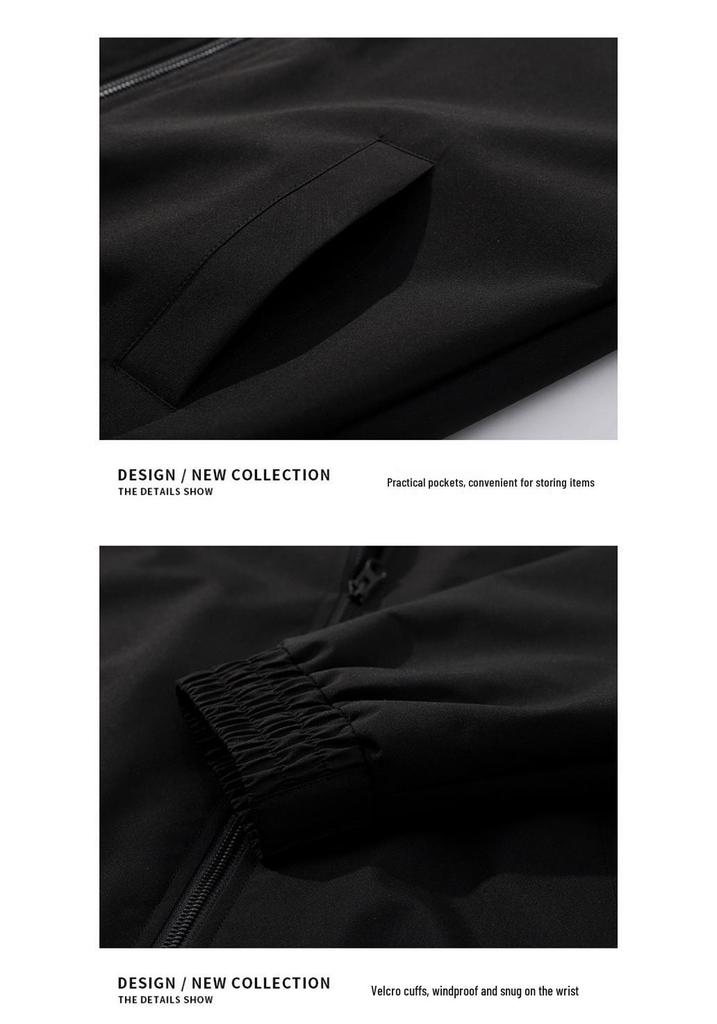 Men's Versatile American Style Windbreaker Jacket - Casual Spring/Autumn Fashion Lapel Coat