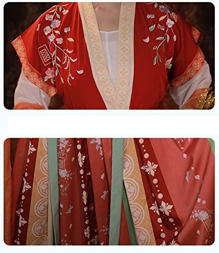 [Hosaku Co., Ltd.] Women's Ancient Chinese Tang Dynasty Hanfu Costume, Cosplay, Photoshoot Costume, Classic Beauty Outfit, Halloween, Stage Performanc