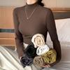 Women's Minimalist Light Luxury Long-Sleeve Knit Top - Half-High Neck
