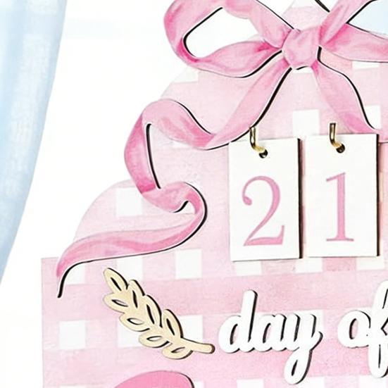 Wooden Countdown Calendar with Stand Number Sign Farmhouse Rustic Countdown Ornament Home Office Desktop Decoration