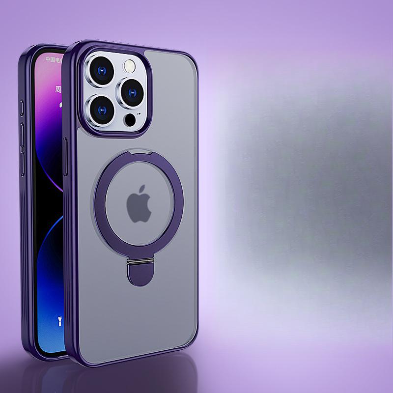 Suitable for Apple 13 Phone Case, Matte 14promax Magnetic Stand, High-end Anti-drop Protective Case for IPhone13