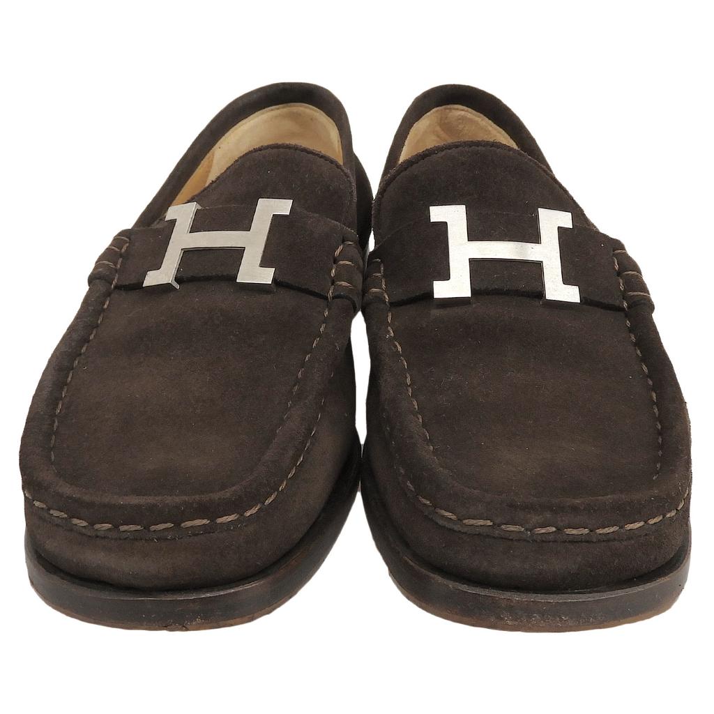 Great HERMES Loafers Constance Brown Suede Leather Women 36 Used