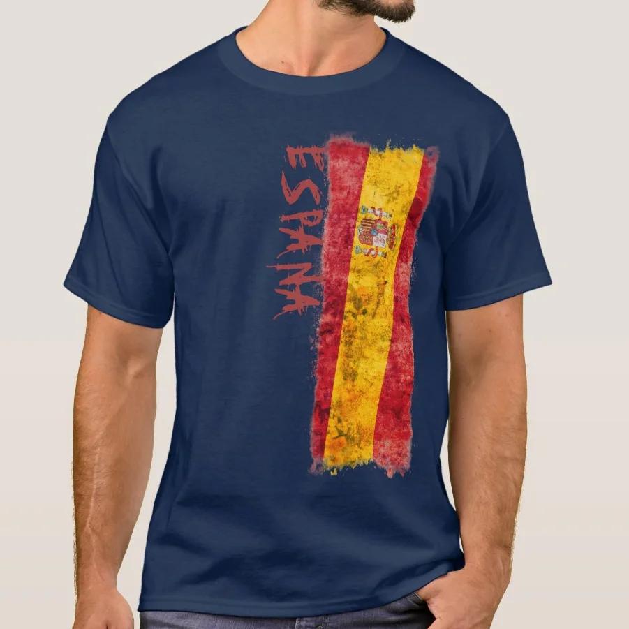 

Distressed Spanish Flag TShirt Summer Cotton ONeck Short Sleeve Mens T Shirt New S3XL 4XL