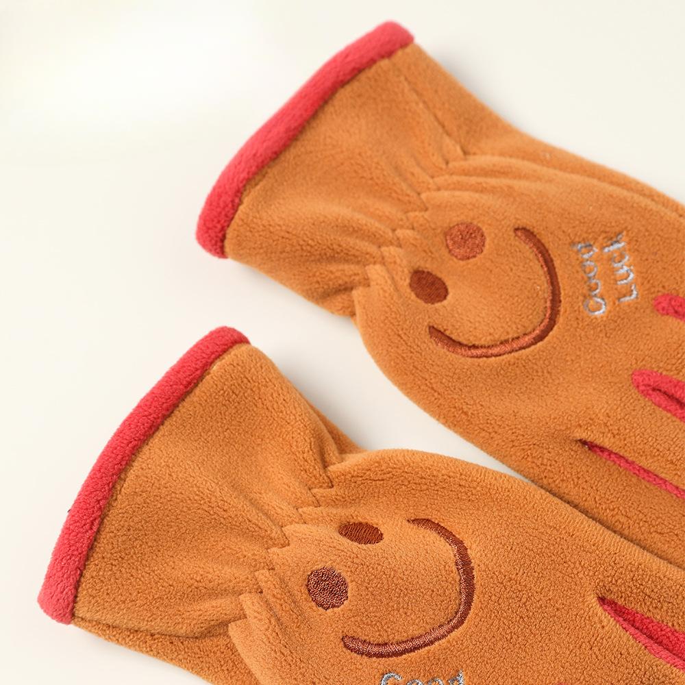 Add Fleece In Autumn and Winter Olympic Fleece Primary School Students Cycling Skin Friendly Outdoor Warm and Cold Proof Cute Gloves