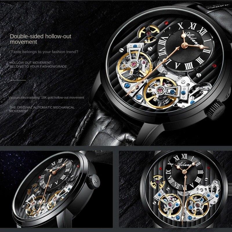 AILANG New Swiss Double Tourbillon Automatic Mechanical Watches Genuine Men's Watches