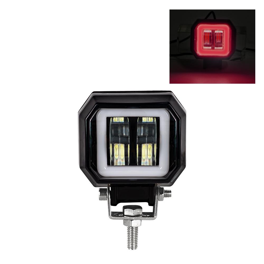 3inch LED Spot Fog Light Car Boat Motorcycle LED Work Light LED Off Raod Lights 12V 24V 6500K 20W with Angel Eyes Lights