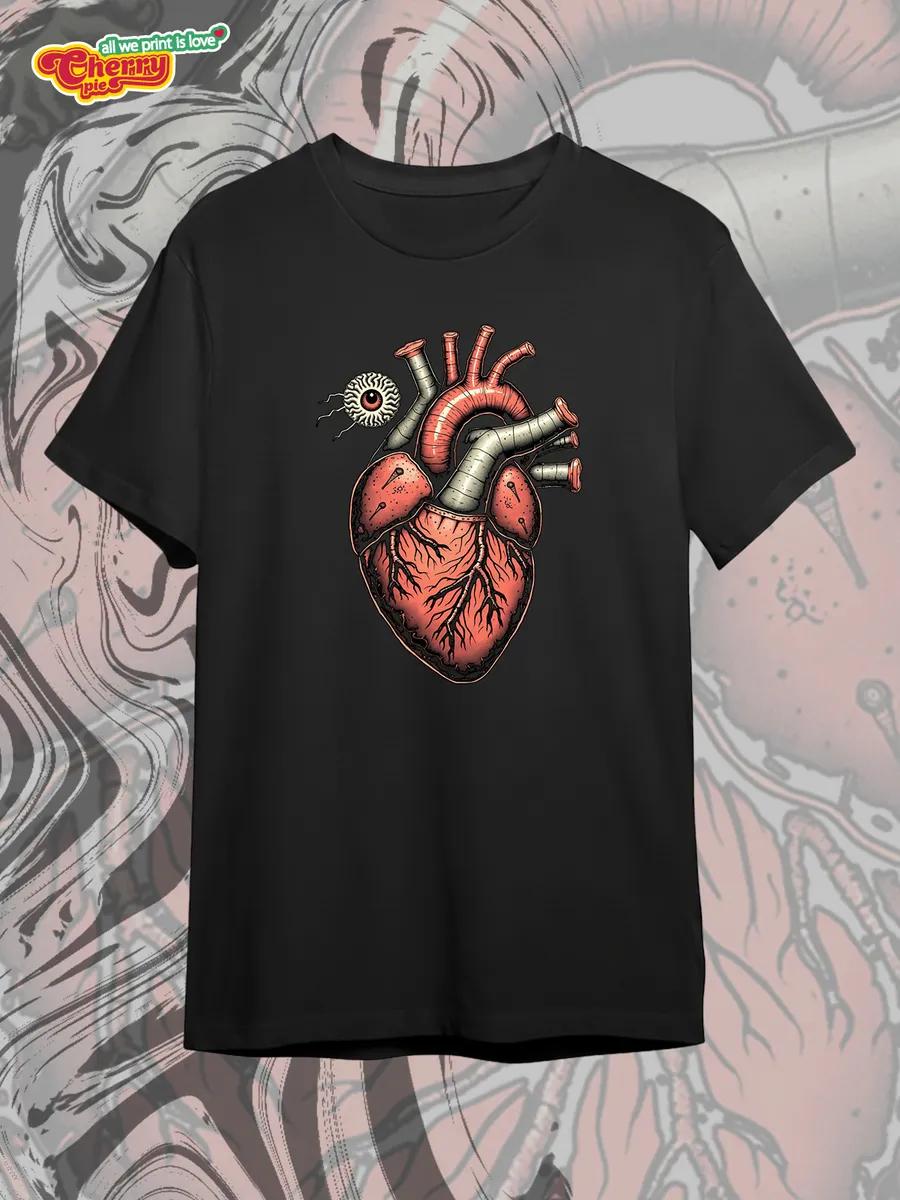 Black T-shirt with Jupiter space print 2XL