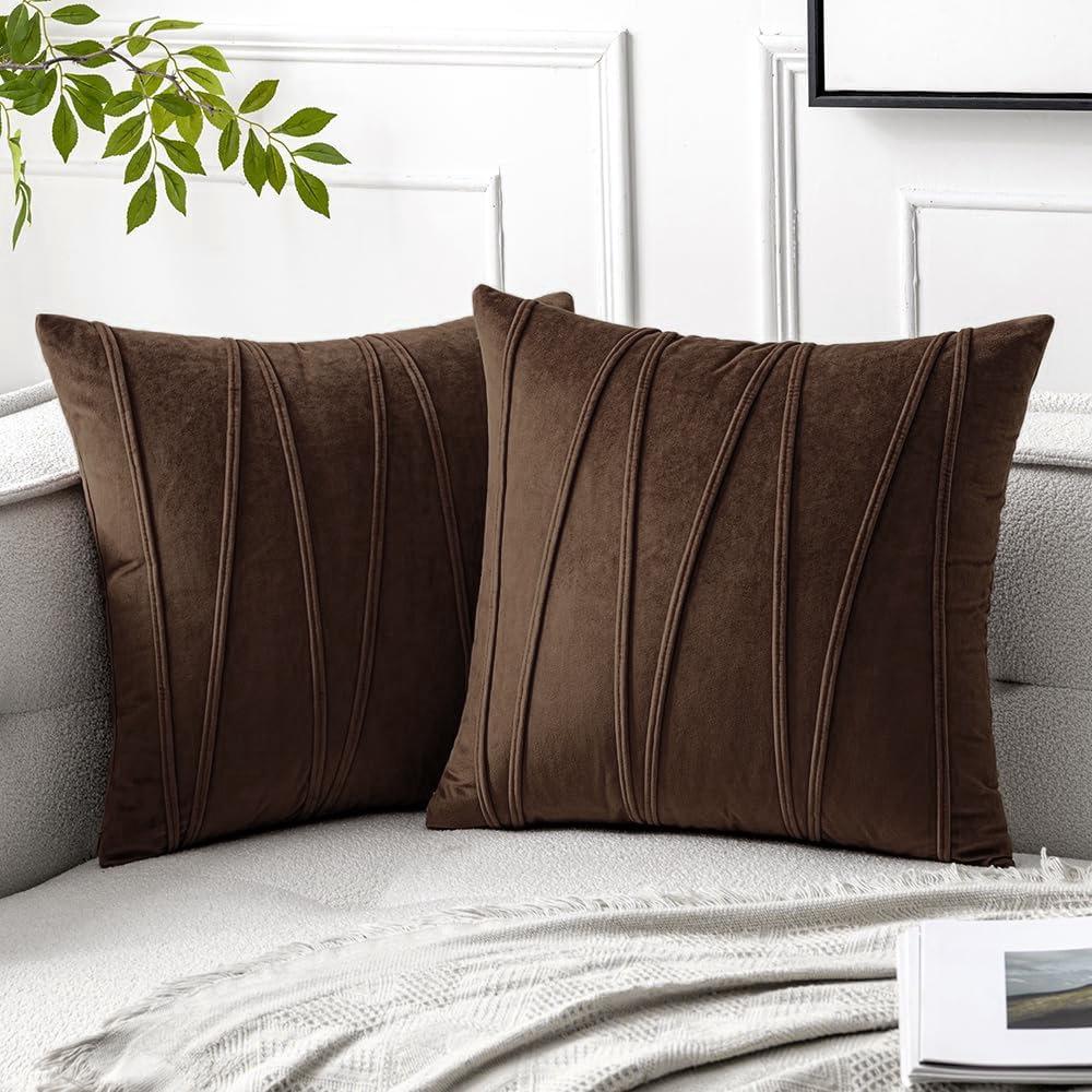 Wavy Line Velvet Pillowcase - Modern Minimalist Living Room Decor