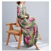 Bohemian Printed Loose Long Sleeve Hem Long Dresses