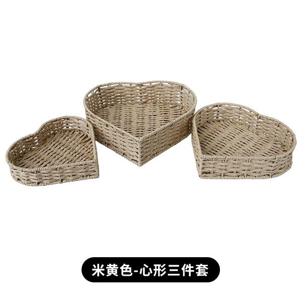 Storage Basket Desktop Love Storage Box Weaving Storage Basket Toy Storage Box Vine Weaving Storage Frame
