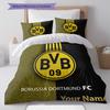 Borussia Custom Name Pattern Bedding,Quilt Set Quilt Cover Pillowcase Home Birthday Gift(1 * Duvet Cover + 2 * Pillowcase, Without Core)