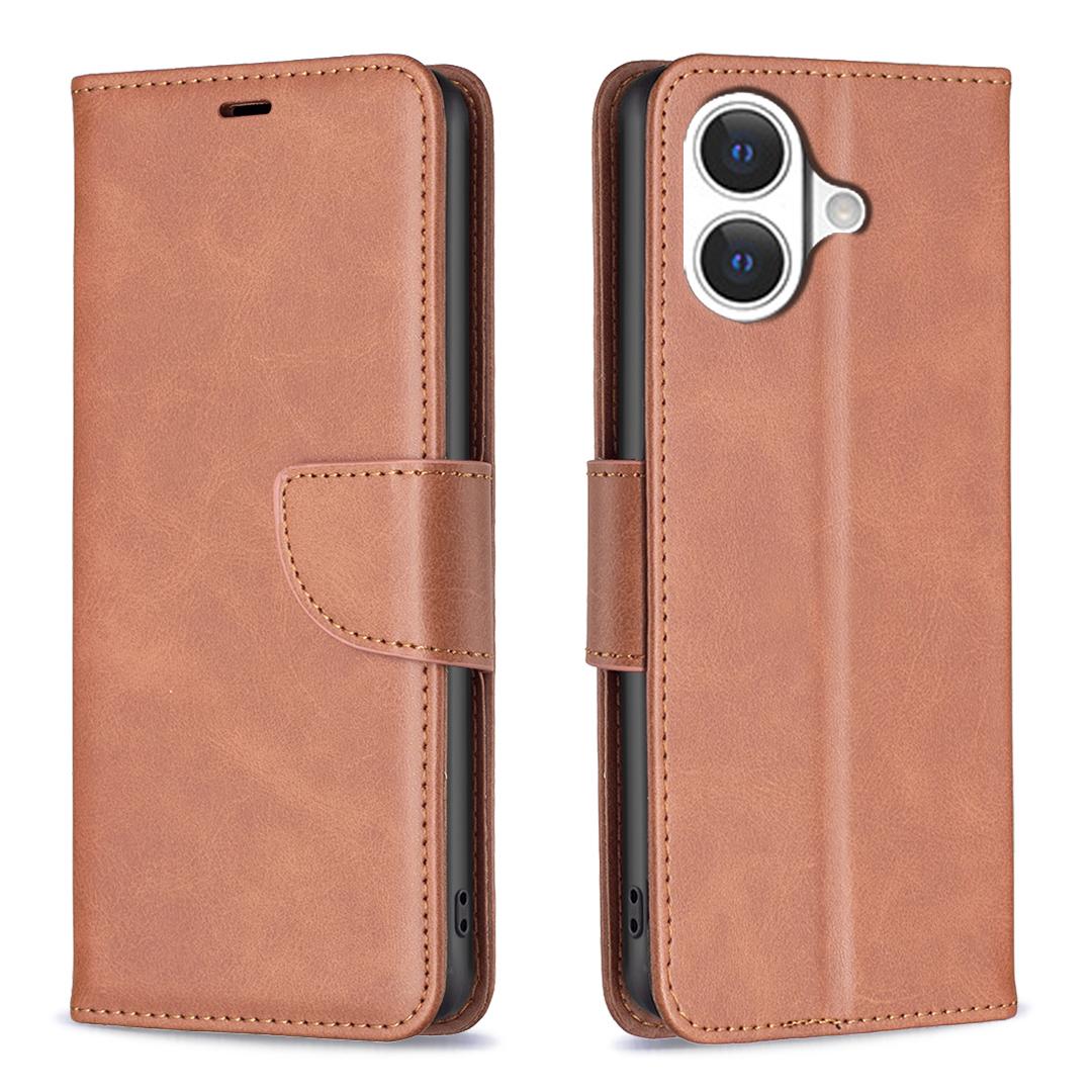 

For iPhone 17 Case Shockproof PU Leather Cover with Wallet Card Slots Brown