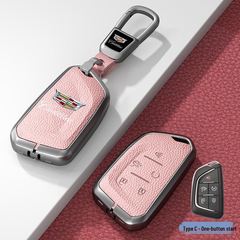 Lädernyckelskydd för Cadillac XT5/CT6/XT4/XTS och ATSL – Unisexdesign med spänne