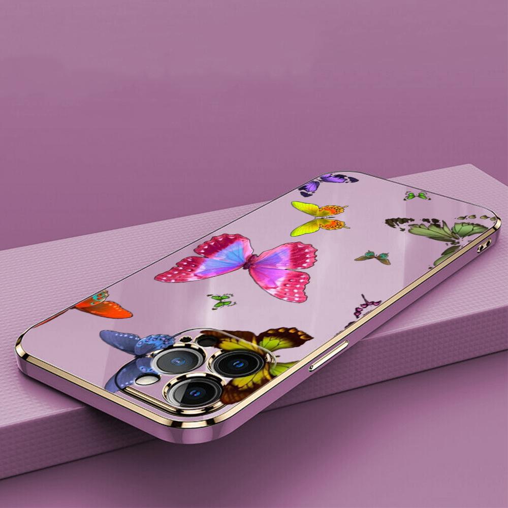 

N76 Мягкие чехлы для телефонов из ТПУ с покрытием «бабочка» для Samsung A54 A13 A14 S24 Plus S23 Ultra S20 S21 FE A55 A05 A52s, противоударный чехол Samsung M14 5G