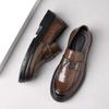 Herren Echt Rindsleder Atmungsaktive Slipper - Britischer Stil, Business Formal & Freizeit Slipper in Schwarz.