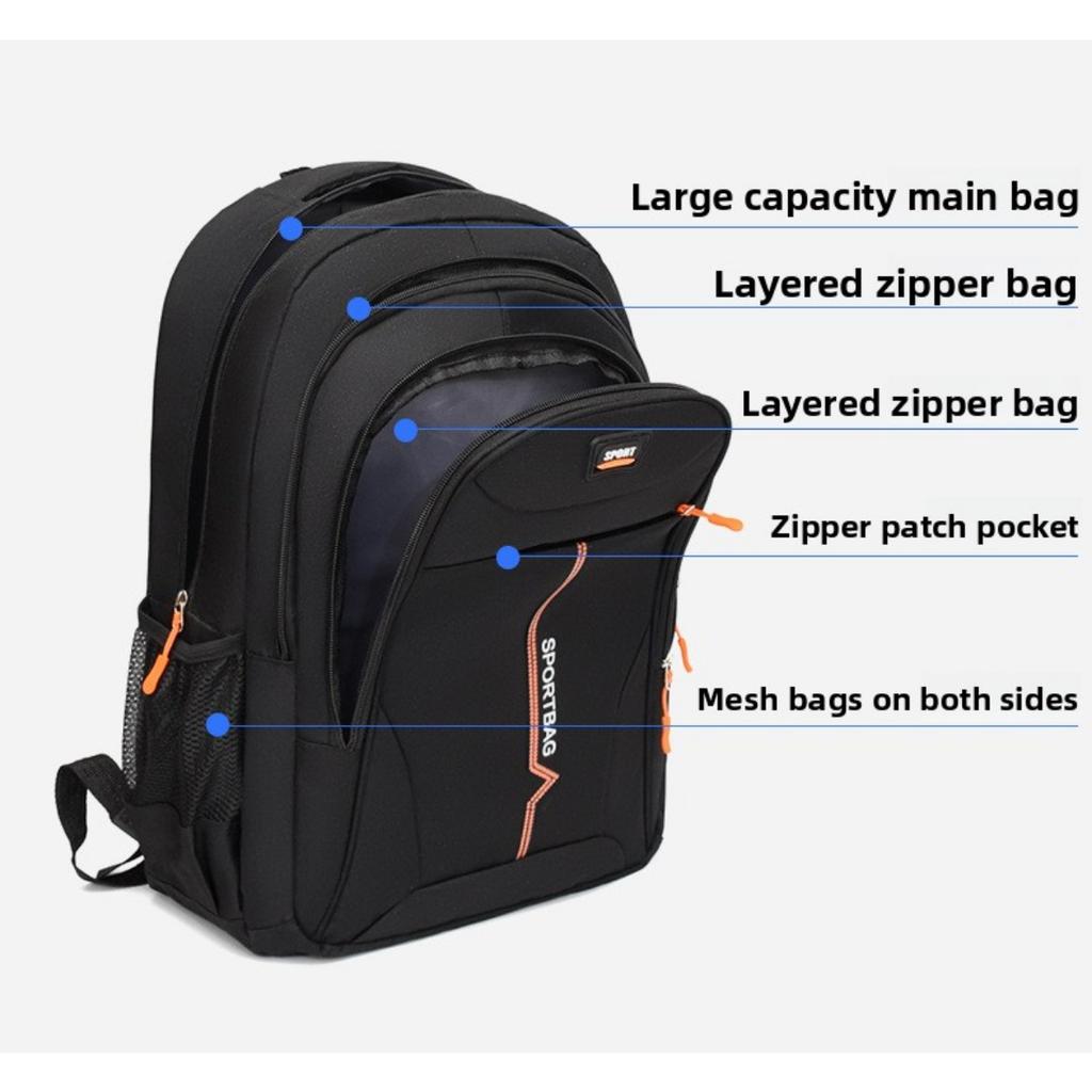 Unisex Casual Backpack - Durable Nylon Multi-Pocket Travel Bag , Ergonomic Shoulder Straps & Zipper Closure for Business Trips, Short-Distance Travel