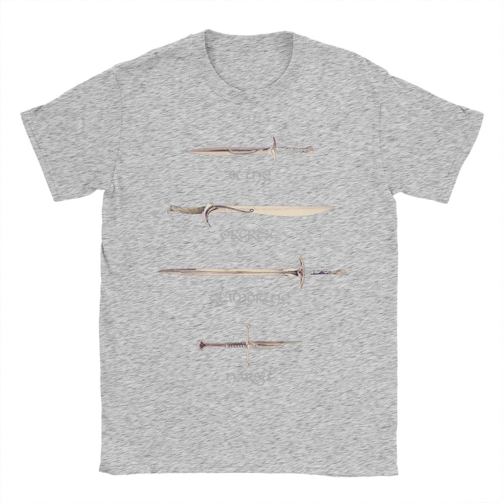 Swords Sting Orcrist Glamdring Narsil T-Shirts Men 100% Cotton T Shirts L-Lords Of The R-Rings Tee Shirt Plus Size Clothing