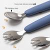 Adorable Self-Feeding Fork & Spoon Set for Toddlers - 316 Stainless Steel with Silicone Handle