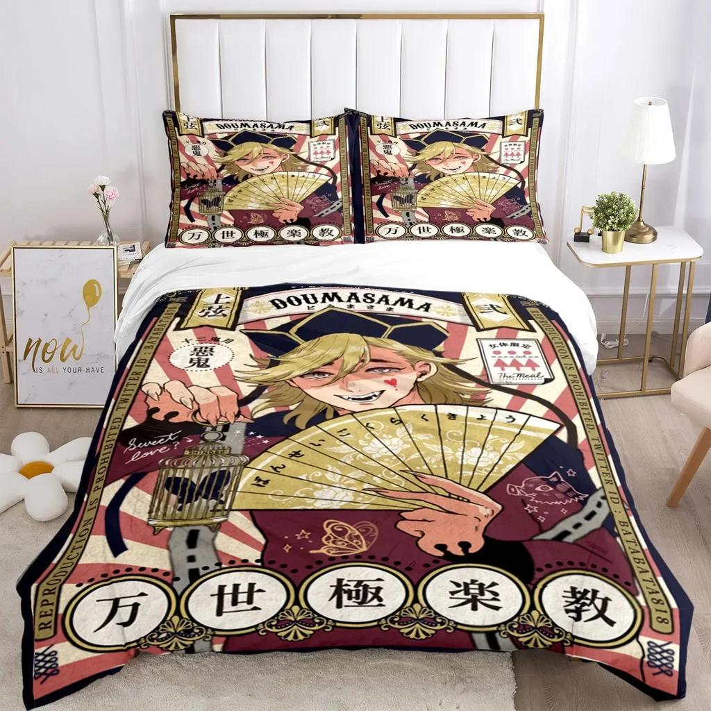 Comforter Top 3D Anime Demon Slayer Print Bedding Set Nezuko Queen Double Single King Size For Kids Adults Gift