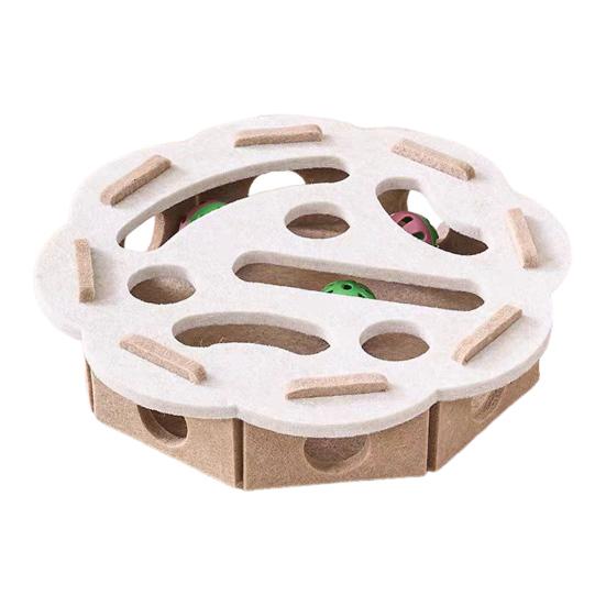 Cat Scratch Maze Toy Interactive Felt Maze Nail File Self-Play Maze Box with 3
