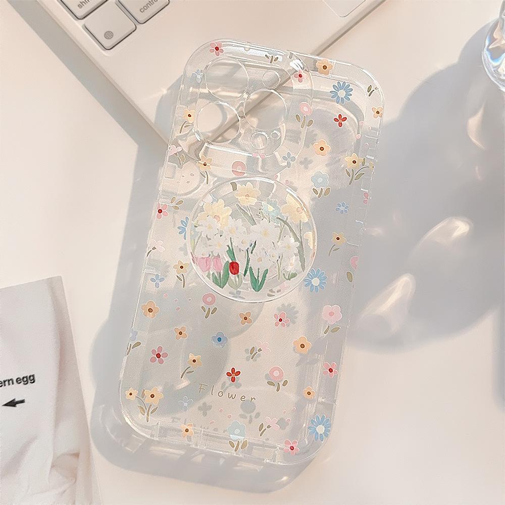 Transparent Floral for Apple 17 Mobile Phone Case Small Fresh Flowers for IPhone15promax New Style 16/12/13