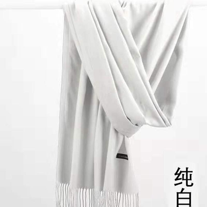 Solid color cashmere bristle scarf women's autumn and winter warm versatile gift shawl factory