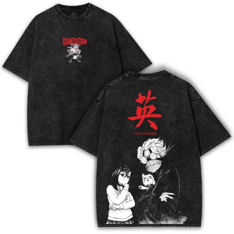 

Dandadan Momo Ayase Okarun Printed Tee Men Women Retro Washed T-shirts Cotton T Shirt Short Sleeve Clothing Harajuku Male Tshirt XXL чёрный