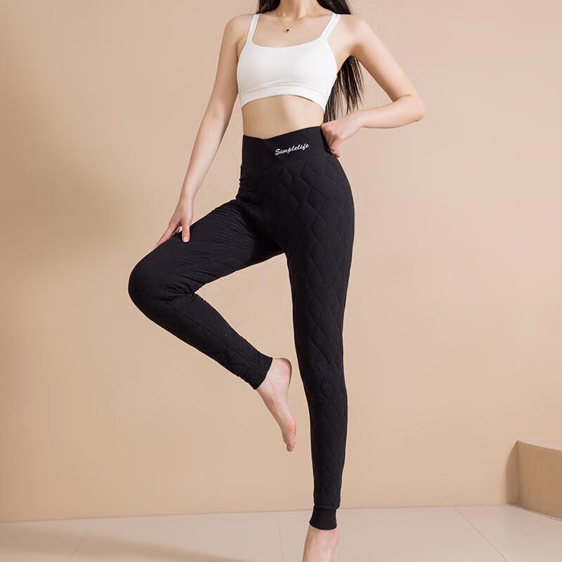 Lonsa Women's Fleece-Lined High-Waist Wool-Interlayer Thermal Leggings