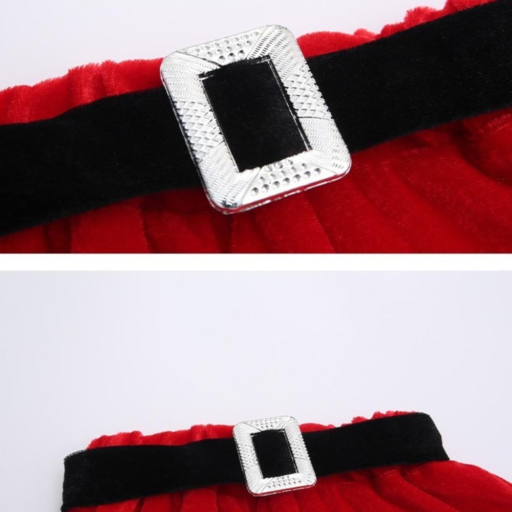 Red Santa Claus Children Christmas Clothes Cosplay Xmas Suit Wear  Girls Toddler