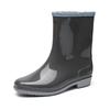 Fashion Medium Tube Rain Shoes Women's Pvc Non-slip Rain Boots Women's Water Shoes New Rubber Shoes Water Boots Kitchen Overshoes