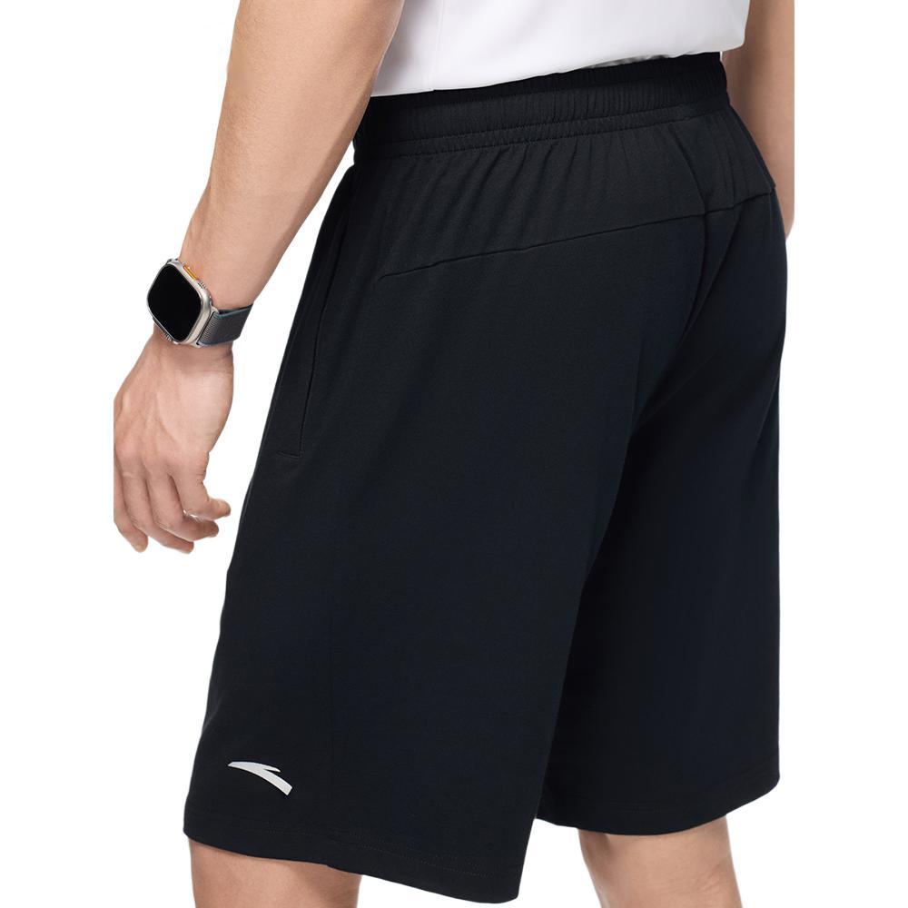 Anta Calções Casuais Respiráveis de Cintura Média em Cor Sólida Calções Masculinos Preto 952427310-3