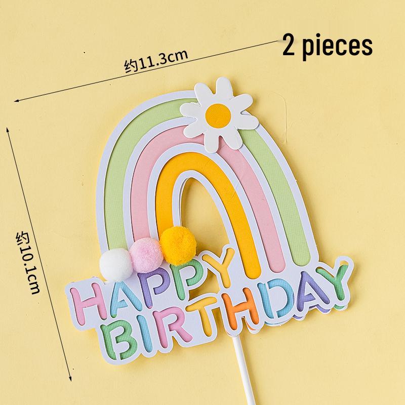 Dazzling Rainbow Tassel Birthday Cake Topper - Dessert Table Decoration
