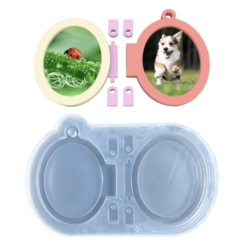 

Овальная/сердечная силиконовая смоляная форма, складная фоторамка для поделок, изготовление кулонов, изготовление брелоков, силиконовая форма 1