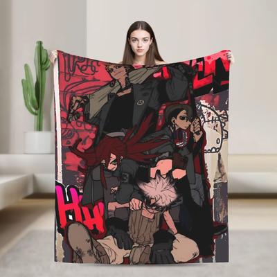 Gachiakuta Manga Rudo Zanka Riyo Enjin Blanket  Soft Warm Plush Throw Blanket For Outdoor Travel Office Flannel Bedspread Bed