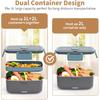 Electric Lunch Box for Adults – 90W Portable Food Warmer with 2L Stainless Steel & 1L Fruit Container, 12V/24V/110V Heated Lunch Box for Car,