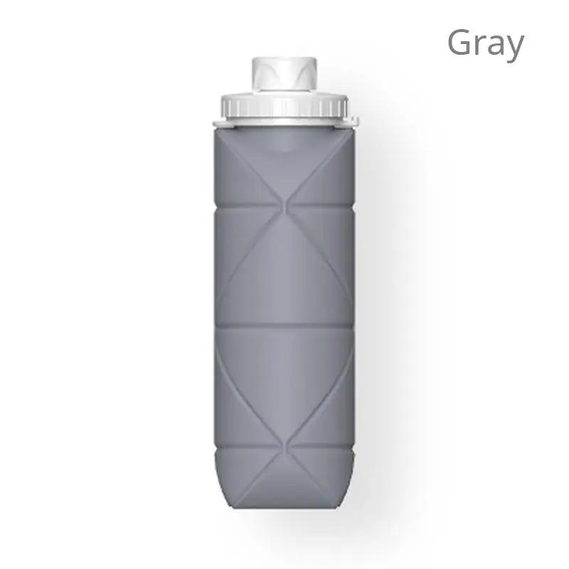 1Pc 600ml Foldable Space-saving Portable Reusable Silicone Sport Water Bottle Bag Bicycle Camping Portable Waterbottles