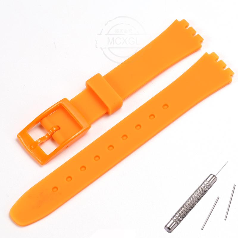Soft Silicone Watchband Suitable For Swatch 12mm Girls Ladies Strap Colore Waterproof Wrist Bracelet Watch Accessories